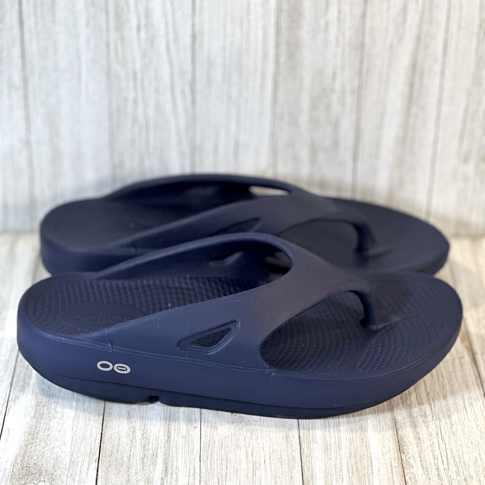 Oofos Ooahh Navy Blue Recovery Comfort Slide Sandals Women’s Size 6 Mens Size 4